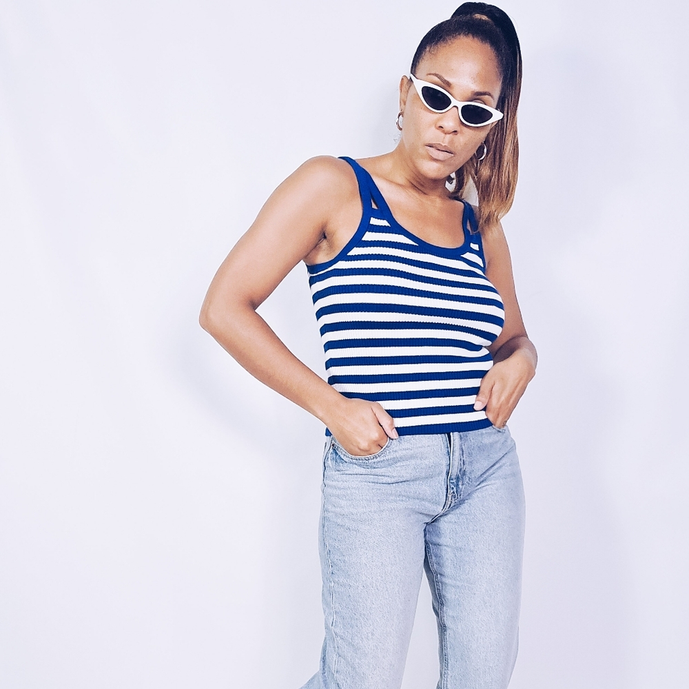 Michael Kors Ribbed Striped Top